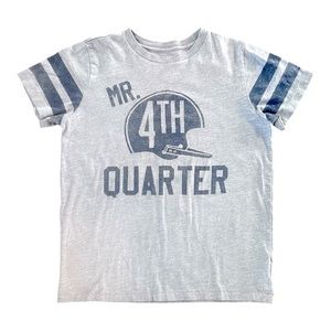 Peek Mr. Fourth Quarter Football Shirt. Light Heather Gray. Boys Large/Size 8